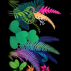 PWKT062.XBLACK Fern Curl Border